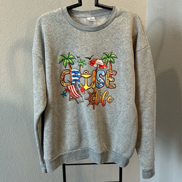 NWOT Cruise Life Sweatshirt Sweater Long Sleeve Pullover Top Size XL - Picture 1 of 4